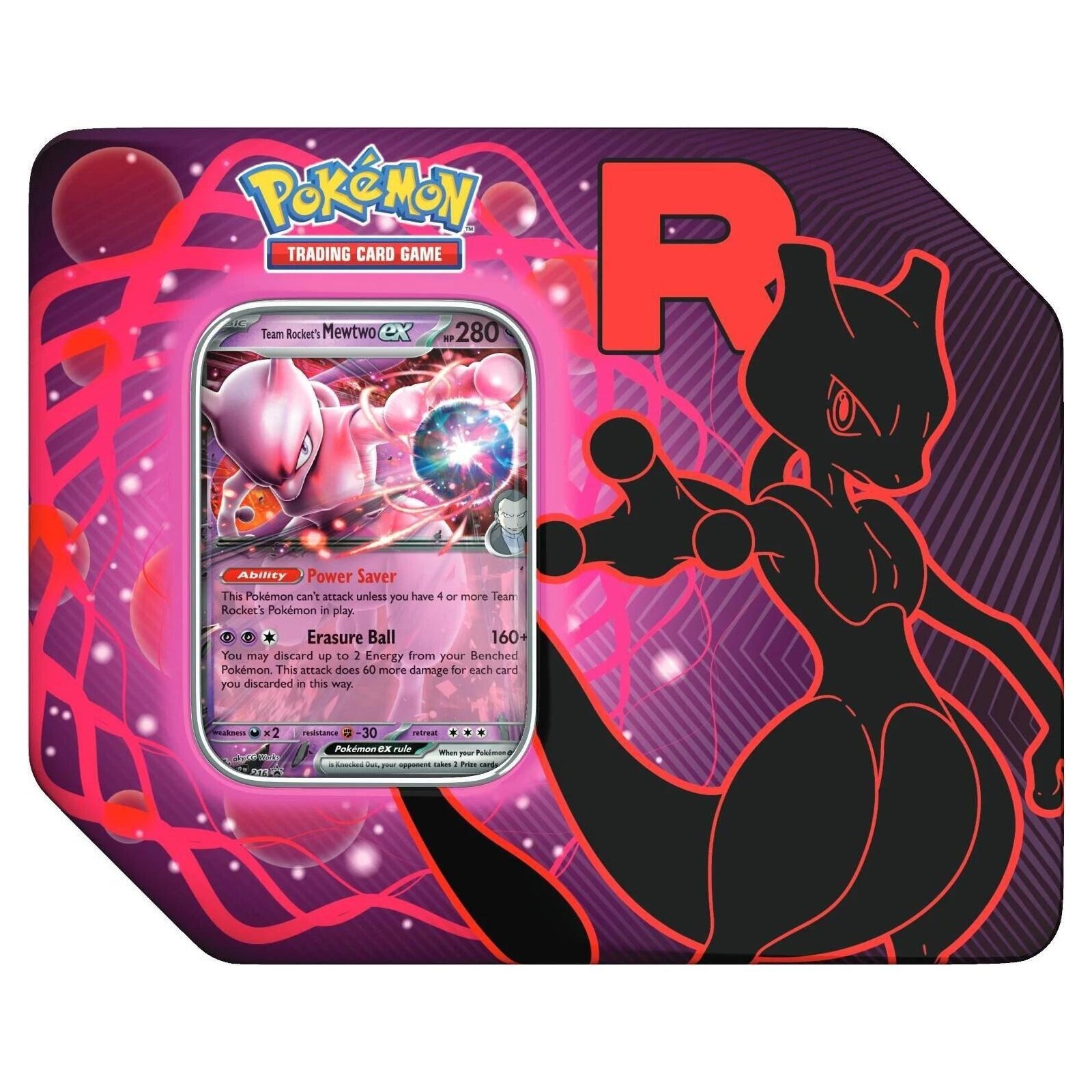 Pokemon Mewtwo ex Team Rocket Tin